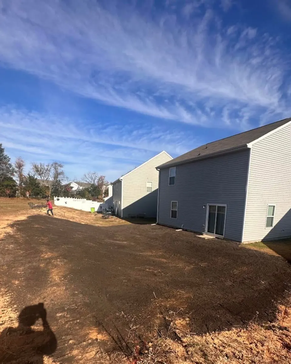 Stage two: the same yard graded smooth